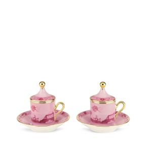 Oriente Italiano Porpora Gold Coffee Set for Two by Ginori