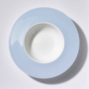 Pastell Deep Plate Wide Rim Light Blue by Dibbern