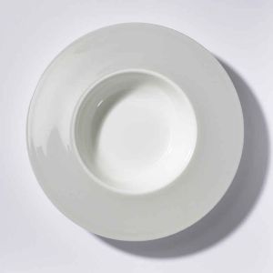 Pastell Deep Plate Wide Rim Light Grey by Dibbern