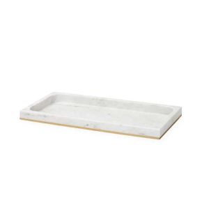 Pietra White/Gold - Marble Storage Tray by Sferra