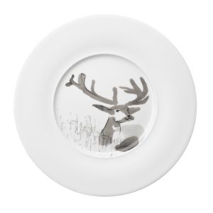 Piqueur Gourmet Plate, Broad Rim Deer by Hering Berlin