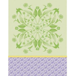 Porte Bonheur - Green Tea Towel by Le Jacquard Francais