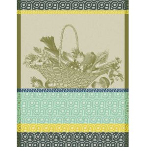 Potager D'hiver - Green Tea Towel by Le Jacquard Francais