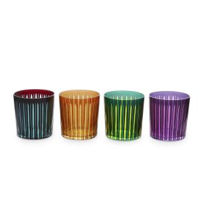 Prism Glassware Assorted (Set of 4) Double Old Fashioned Glasses by L'Objet