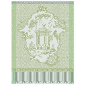 Promenade Imperiale - Jade Tea Towel 24&quot x 31&quot by Le Jacquard Francais