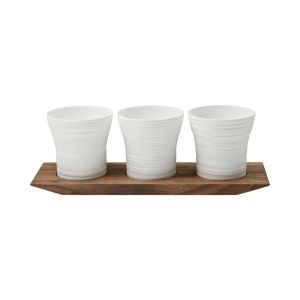 Pulse #519 Votives 3x W/ Wood Tray by Hering Berlin