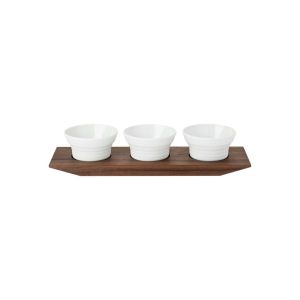 Pulse #525 3 Pinch Pots W/ Wood Tray by Hering Berlin