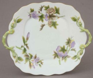 Royal Garden Flowers Square Handled Cake Plate by Herend