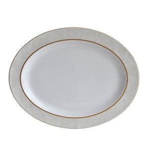 Sauvage White Large Oval Platter by Bernardaud