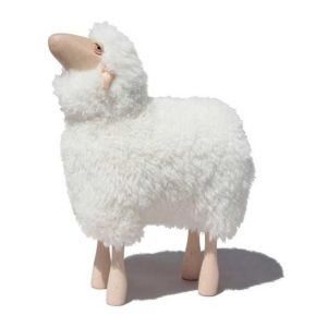 Sheep Curly White Fur Nosy Beech Wood by Meier Germany