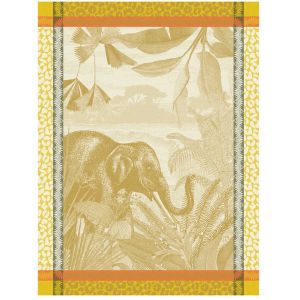 Sinharaja - Yellow Tea Towel by Le Jacquard Francais