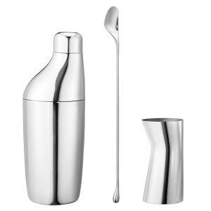Sky Giftset 3 Pcs. Shaker, Stirring Spoon & Jigger by Georg Jensen
