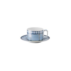 Swarovski Signum Tea Cup & Saucer Azure Blue by Rosenthal