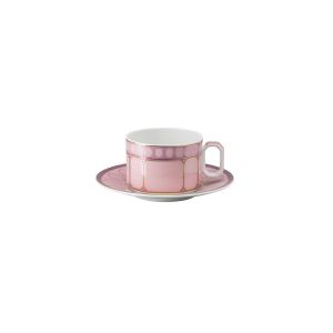 Swarovski Signum Tea Cup & Saucer Rose Pink by Rosenthal