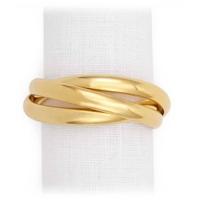 Napkin Jewels Three Ring Gold Set Of 4 by L'objet