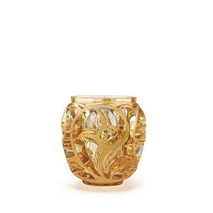 Tourbillons Small Vase Amber by Lalique