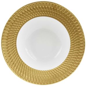 Twist Gold Rim Soup Plate by Bernardaud