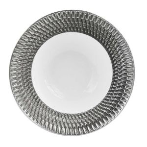 Twist Platinum Rim Soup Plate by Bernardaud