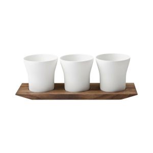 Velvet #519 Votives 3x W/ Wood Tray by Hering Berlin