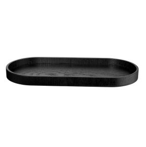 Wood Wooden Tray Oval, Black by Asa Selection