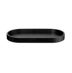 Wood Wooden Tray Oval, Black by Asa Selection