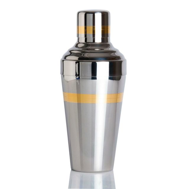 Japanese Bar Tools Baron Shaker Mirror Finish With Gold Accent 03300300MG
