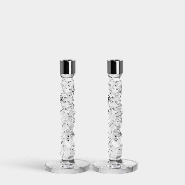 Orrefors Carat Candlestick Medium Set of 2 6590162