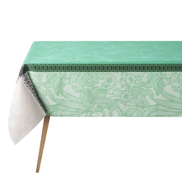 Le Jacquard Francais Escapade Tropicale  Green Tablecloth 47 x 47in 29362