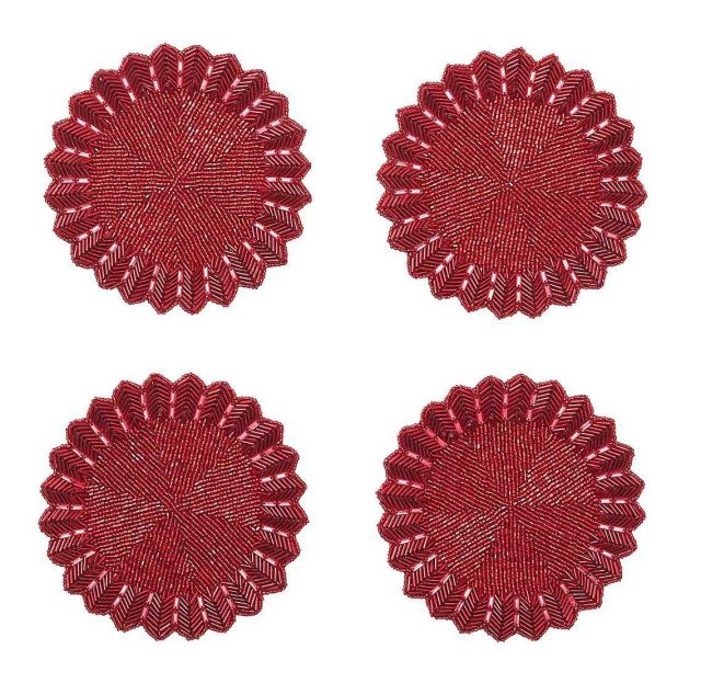 Kim Seybert Etoile Coaster Red Set/4 CO2239213RED