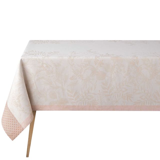 Le Jacquard Francais Jardin D'eden  Beige Tablecloth 69 x 69in 29290