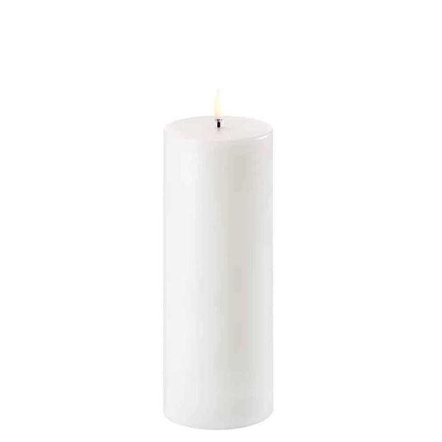 Uyuni LED Pillar Candle Smooth Nordic White 10cm UL-PI-NW-C78020