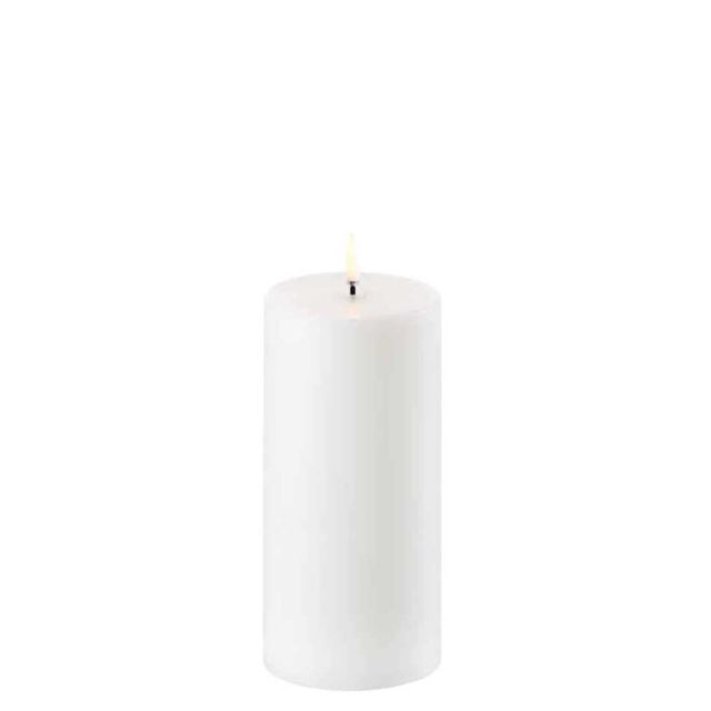 Uyuni LED Pillar Candle Smooth Nordic White 10cm UL-PI-NW-C78015