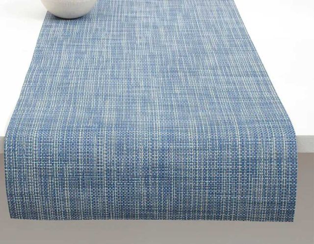 Chilewich Mini Basketweave Table Runner Chambray 100133-030