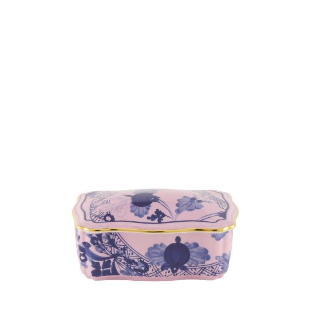 Ginori Oriente Italiano Azalea Oggetti Rectangular Box With Cover Cm 14 In. 5,5 017RG02FG5117LX0145G00124500