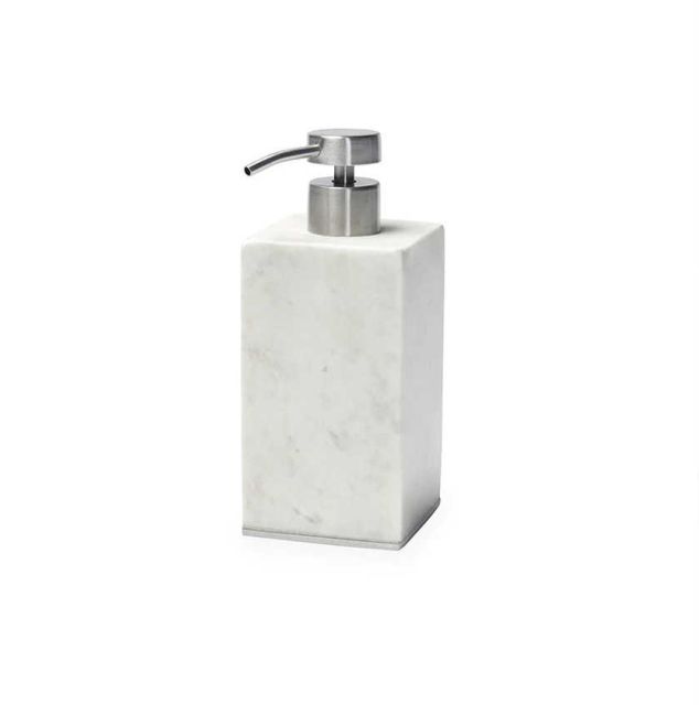 Sferra Pietra White/Silver - Marble Soap Dispenser 800SDDISPWSL