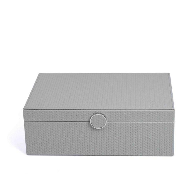Pinetti Prestige Medium Jewellery Box w/chrome - Firenze Light Grey 00.1397.061.083
