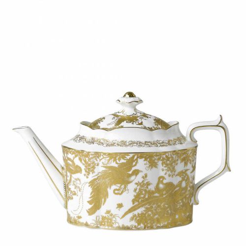 Royal Crown Derby Aves Gold Teapot L/S (36oz/102cl) AVEGOL00145