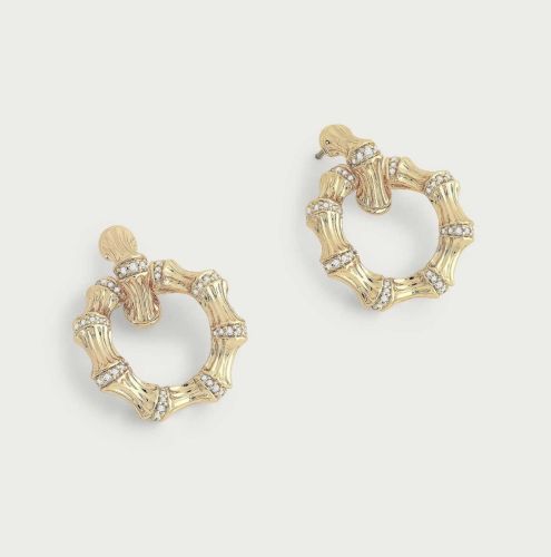 Anabel Aram Bamboo Gold Double Hoop 14011100023