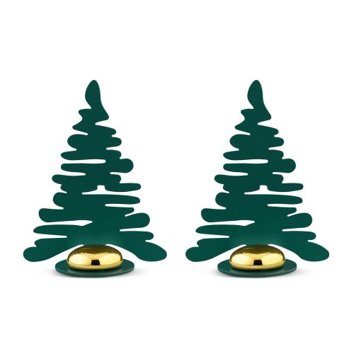 Alessi Bark For Christmas Place Card Holder Green Set Of 2 BM16S2 GR