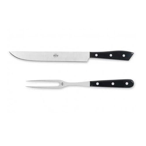 Berti Black Lucite Compendio Carving Set,  Polished Blade 8568