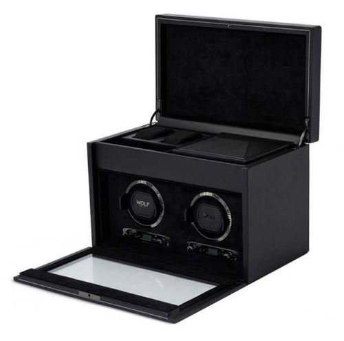 Wolf British Racing   British Racing Double Watch Winder - Black 792202