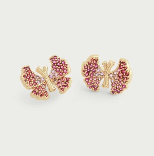 Anabel Aram Butterfly FUCHSIA CRYSTALS PAVE STUDS 14021102623