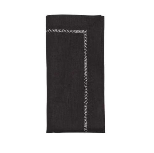 Kim Seybert Classic Napkin Black Set Of 4 NA1239120BLK