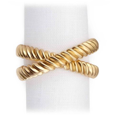 L'Objet Deco Twist Napkin Jewels Gold Set/4 NJ3201