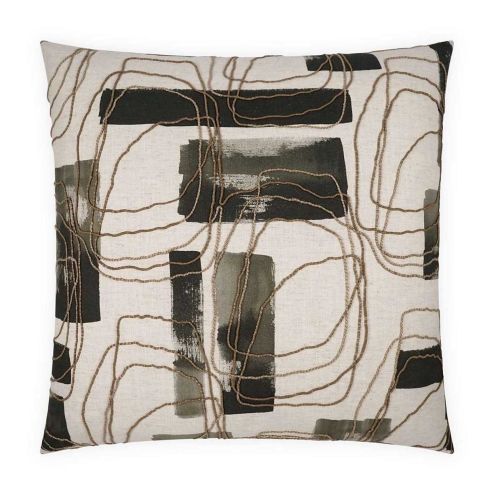 D.V. Kap Decorative Pillow Feather Fill Freeform Ink 22x22 4158-I-2222