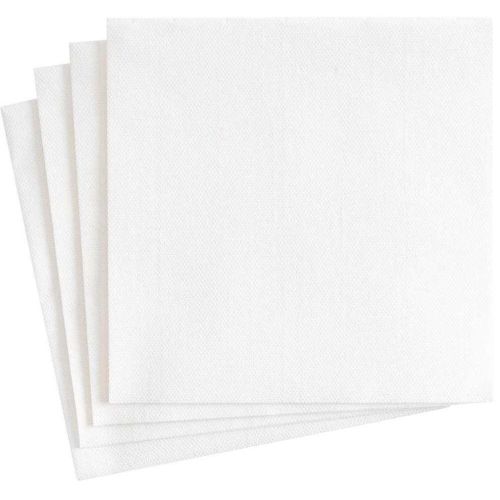 Caspari Dinner Napkin White Paper Linen 100DG