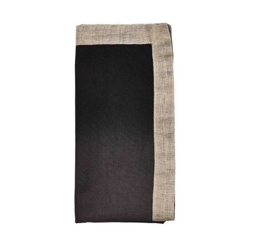 Kim Seybert Dip Dye Napkin Gray/Black Set Of 4 NA1159061GRYBK