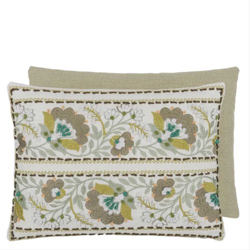 Designers Guild  Enamel Flower - CeladonCushion - 40x30cm -  CCDG1593