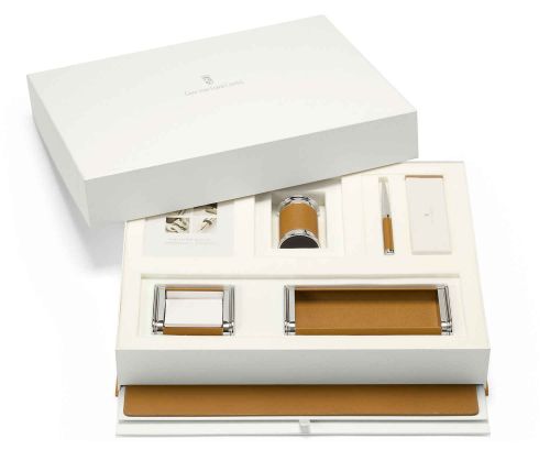 Graf Von Faber Castell Epsom Desk Accessories Cognac 6 Piece Set 118576