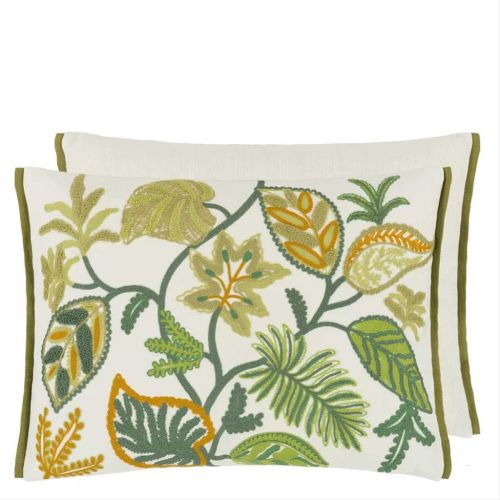 Designers Guild Foglia Decorativa Embroidered Moss - Cushion CCDG1558